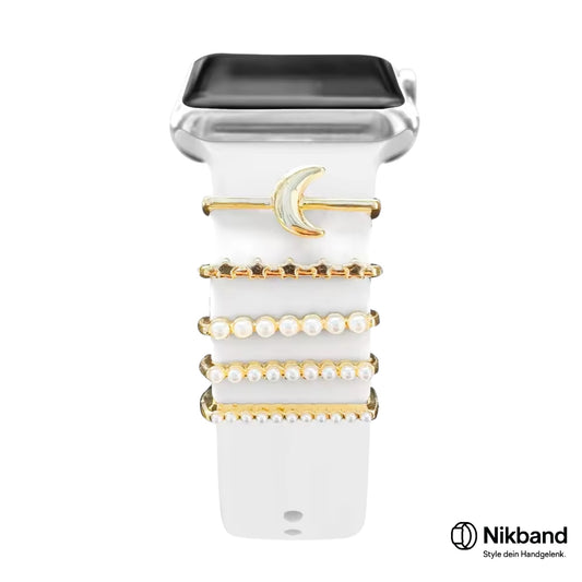 Nikband Charm-Dekoration für Apple Watch – „Crescent Moon" in Gold