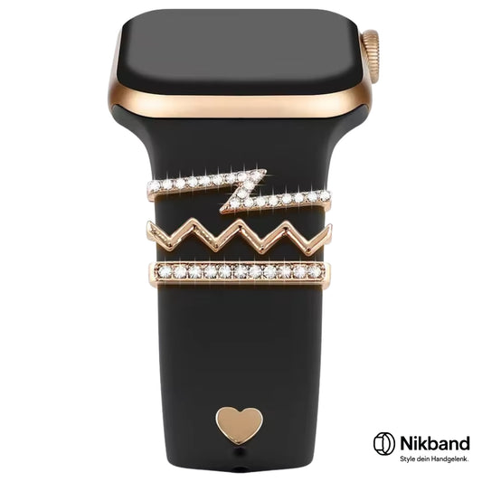 Nikband Charm-Dekoration für Apple Watch – „Diamond Z“ in Gold