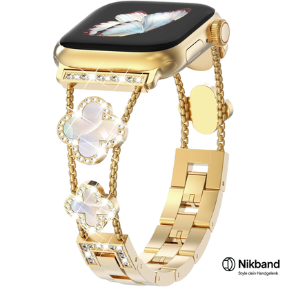 Nikband™ Luxury Clover Steel – Edelstahl Armband im Designer-Schmuck-Stil für Apple Watch