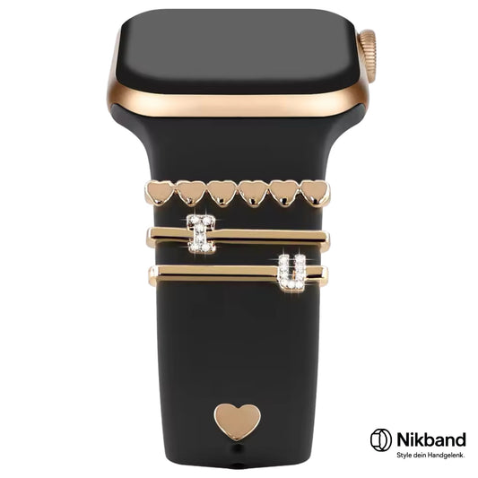 Nikband Charm-Dekoration für Apple Watch – „I love you“ in Gold