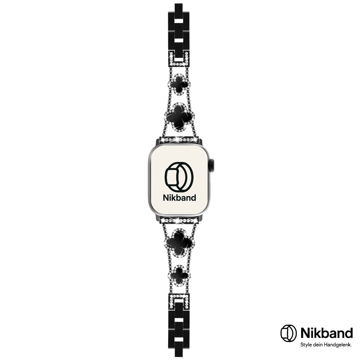 Nikband™ Luxury Clover Steel – Edelstahl Armband im Designer-Schmuck-Stil für Apple Watch